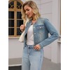 CIMUK Women's Denim Jacket Collarless Button Down 2025 Western Long