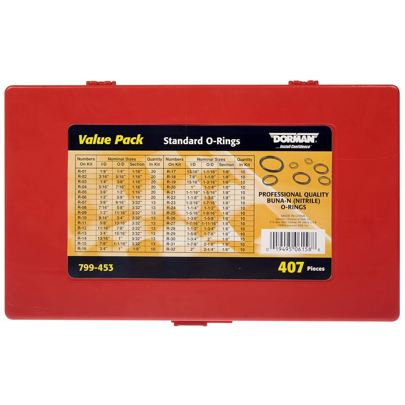 Dorman 799-453 Standard O-Rings Value Piece- 32 Sku's, 407 Piece