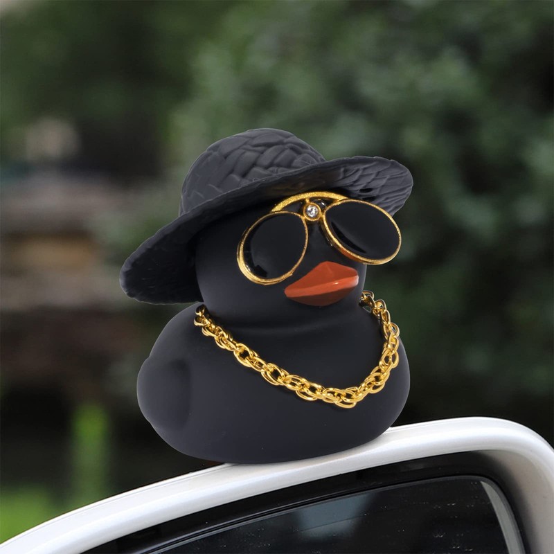 wonuu Car Duck Ornament Dashboard Decorations Rubber Ducks Accessories with