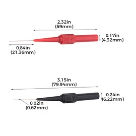 Stainless Steel Back Probe Pins Kit, Non-Destructive Insulation Wire Piercing Test Leads, Fieldpiece Multimeter Tester Probes Needle for Banana Socket Plug, Car Tester