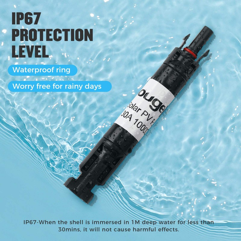 BougeRV 30A Solar Fuse Holder Inline, PV Inline Fuse Holder