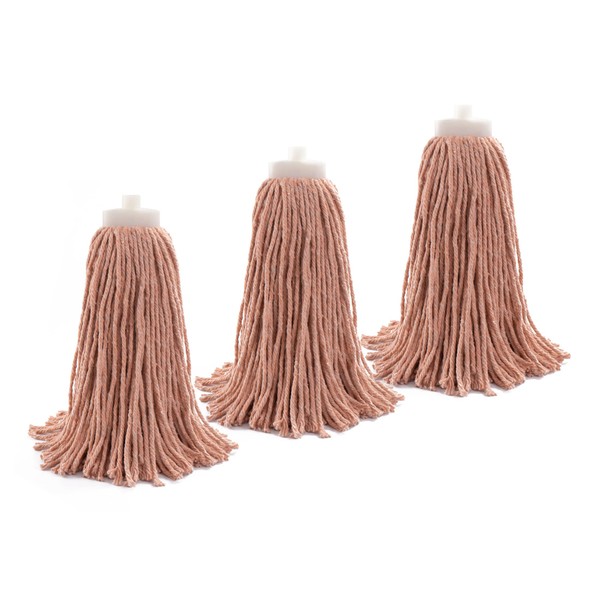 Matthew Cleaning Screw-on Heavy Duty Cotton Wet Mop Replacement Heads(Orange,