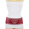 Unbranded Women Red Elastic Wide Friendship Statement Belt Hip High