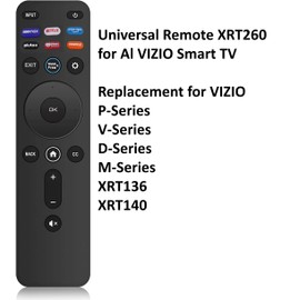 Universal Remote XRT260 Replacement for All VIZIO Smartcast 4K D-Series E-Series M-Series P-Series V-Series Vizio Smart TVs (All Models)