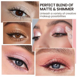 Paleta De Sombras De Ojos, Paletas De Maquillaje, Juego De Maquillaje Mate sombra de ojos con brochas de doble punta de 9 colores naturales, resistente al agua, de larga duración (2#)