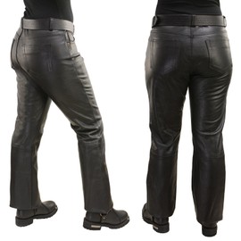 Milwaukee Leather Women's Premium Leather Classic Casual Motorcycle Rider Pants - 18