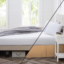 Southshore Fine Linens - VILANO Springs - 15 inch Drop Pleated Bed Skirt, Gold, California King