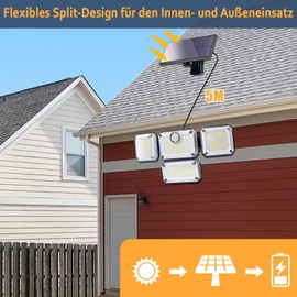 DAYTEE Solar Lamp Indoor Hanging Lamp for Outdoors, Emergency Lighting for Balcony, Solar Lamp, Camping Lamp with Remote Control, Solar Lamp Outdoor, 333 LEDs, Quantity (1 Piece)