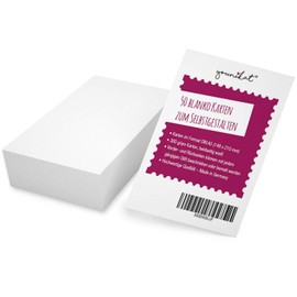 Set of 50 Blank Craft Cardboard, DIN A5, DIY, for DIY Crafts, Painting, Writing, Scrapbooking, XL Postcard, Invitation Card Folding, dv_367