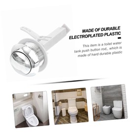 Tofficu Apartment Toilet Button Durable Electroplating Plastic Easy to Install for Home Hotel Bathrooms Practical Replacement for Toilet Water Tank