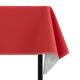 Red Vinyl Tablecloths - 54 In. X 108 In. - Pack Of 3 Rectangle Tablecloth - Red Flannel Backed Vinyl Tablecloths For Rectangle Tables - Plastic Table Cloths With Flannel Backing - Waterproof