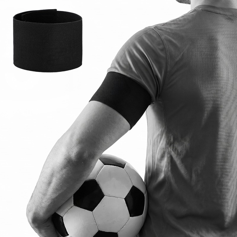 4Pcs 13.58x2.76in Arm Band Soccer Armband Black Elastic Exercise Armband