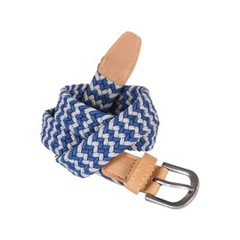 Peppercorn Kids Boys Braided Stretchy Cord Belt - Blue/Light Grey - Age (8-14 Yr)