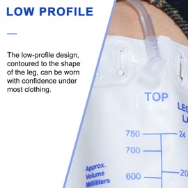 Ehoycq 5 Pack Leg Urine Foley Drainage Bag, 750mL with Anti-Reflux Valve, 18" Tube Drainage and Adjustable Elastic Bands,Professional Urinary Bag for Home and Hospitals Health Aids