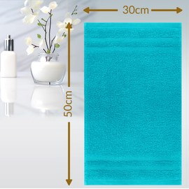 Lashuma London Guest Towels Small 30 x 50 cm Set of 4 Blue / Green
