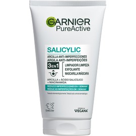 Garnier PureActive 3 en 1 Anti-Imperfecciones con Arcilla, 150ml                                                                                      