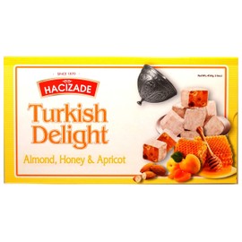 Hacizade Turkish Delight With Apricot, Honey, and Almond, 454g, 1 pound (16 ounce)