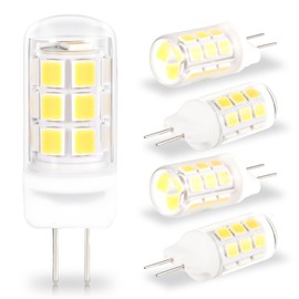 VYAOMLI 5 PCS -120V G4 LED Light Bulbs 3W JC Bi-Pin Base(Not Low Voltage 12V) 30W-35W Halogen Replacement Bulbs 120V for Under Cabinet Ceiling Table Wall Puck Lights (Daylight White, 5 Pack)