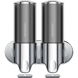 Dispensador de Shampoo, Dispensador de champú y acondicionador, Dispensador de jabón montado en la Pared, Dispensador de champú para Ducha, Dispensador de champú ABS, Líquido para hoteles,1000 ml,Gris