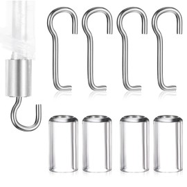 4 Set Blind Wand Replacement with Hook, Wand Wire and Sleeve Collar for Horizontal Mini Blinds, Blinds Wand Replacement, Vertical Blinds Repair Parts with 1 Inch Square Headrails