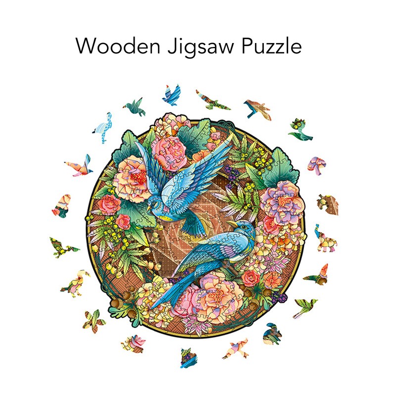 100 Piece Wooden Animal Jigsaw Puzzle Round Shaped Educational Hand
