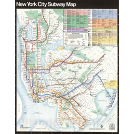 Historic Pictoric Map : New York City Subway map. Metropolitan Transportation Authority, 1979, Vintage Wall Decor : 18in x 24in
