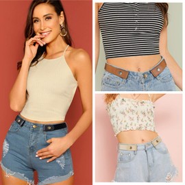 Buckle Free Adjustable Women or Men Belt No Buckle Elastic Belts for Jeans Pants 4 Pieces S