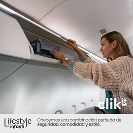 INFANTI  Carriola para Beb CLIK-IT  Carriola de Viaje Aprobada para Avin - Ultracompacta, Ligera y Plegable  Reclinable, con Asa y Cubierta...        