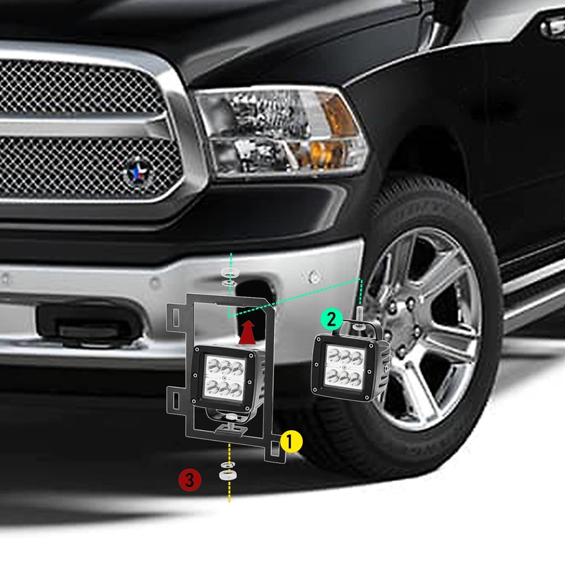 4x 3 inch 24W LED Fog Light Pods with Plug