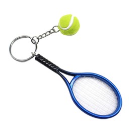 Kicomvi Tennis Keychain Sports Badminton Racket Keyring with Ball Purse Handbag Backpack Charms-purple