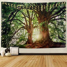 ENJOHOS Nature Forest Thick Tree Wall Tapestry Large 3D Trunk Print Wall Art Hanging for Bedroom Living Room Dorm Decor, W79 x T59