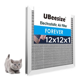 UBeesize 12x12x1 Reusable Electrostatic Air Filter HVAC AC Furnace Filter,MERV 8, Washable, Lasts a Lifetime,Permanent Air Filter,Breathe Fresher,Home And Office(Actual Size:11.69x11.69x0.86 Inch)