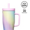 Corkcicle Cruiser Insulated Tumbler with Handle & Straw, Rainbow Unicorn,