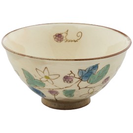 Hasami Ware 62366 Rice Bowl (Large), Flower (Strawberry) Handle, Purple