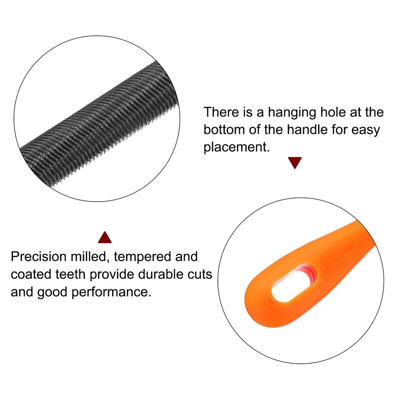 sourcing map Chainsaw File 13/64"(5mm) Chrome Steel Double Cut Round
