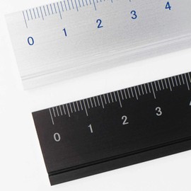 Aluminum Ruler, S Ruler, Line Drawing, Simple, 0 cm Notation, Cutter Ruler, Gift, 5.9 inches (15 cm), Aluminum, Black, Slip On