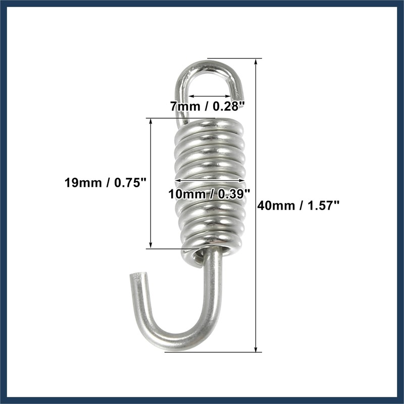 INFINAUTO Motorcycles Universal Exhaust Pipe Spring 40mm 1.57" Stainless Steel