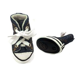 Fashion Pet Sparkle Canvas Denim Dog Sneaker, Medium
