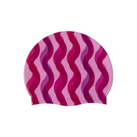 Arena HD Unisex Elastic Silicone Swim Cap for Adults, Training Water Sports Fitness Swimming Gear, Chlorine Protection Pool Hat for Frequent Use, Ripple Print, One Size