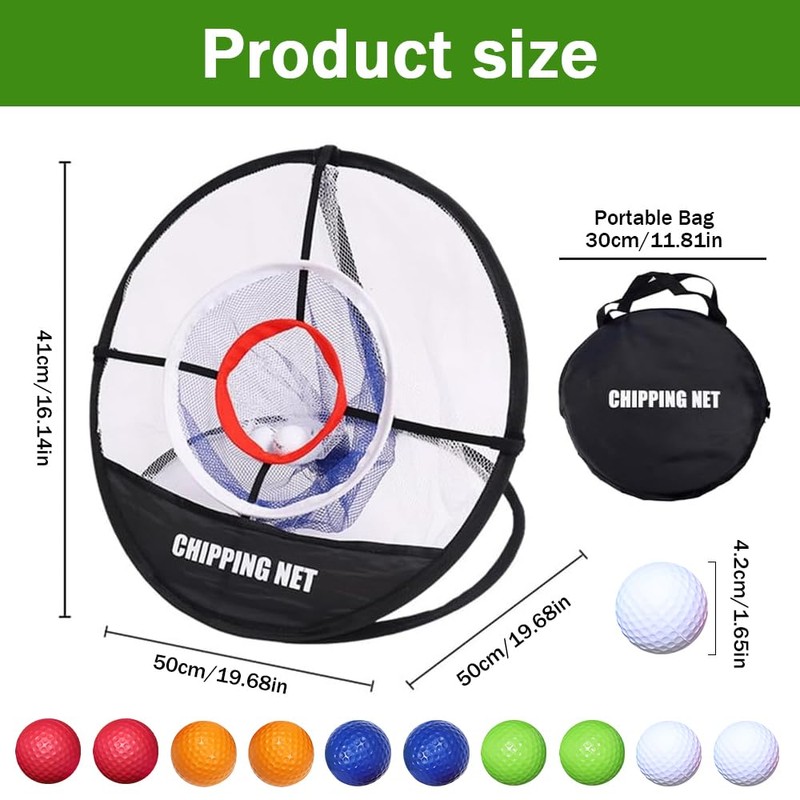 Jonuin Golf Practice Net, Golf Chipping Net, 3 Ring Nets