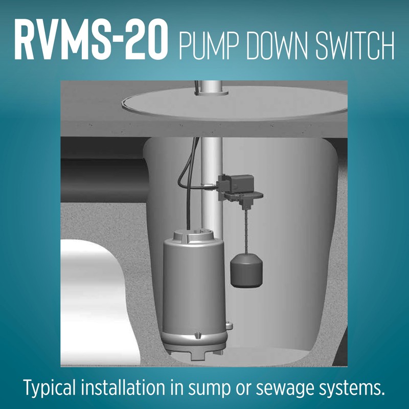 Little Giant RVMS-20 115-Volt Piggyback Vertical Mechanical Pump Down Float