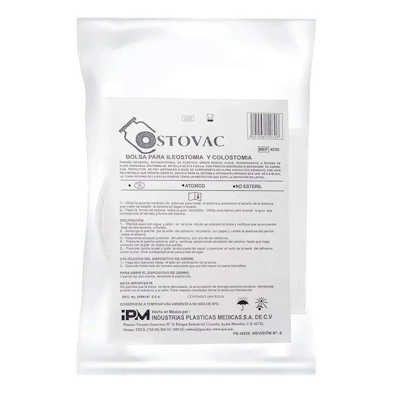 Bolsa De Colostomía Neonatal IPM Modelo 4030 10pzs