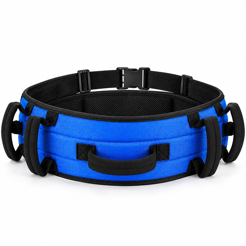 Adjustable Gait Belt for Elderly Mobility Assistance – 7-Handle Padded