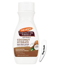Palmer's Coconut Oil Body Lotion with Vitamin E 250ml – Deep Hydration Moisturiser for Dry Skin, 48 Hour Moisture, Nourishing Daily Body Cream with Spatula