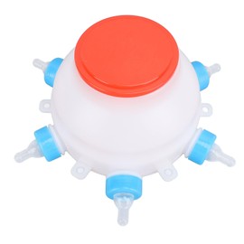 Luocute Automatic Lamb Milk Feeder Sheep Goat Calf Feeding Bucket Animal Nursing Equipment, Lamb Feeder Bucket 6 Nipples Lamb Milk Jug Nursing Bottles 2.5L Piglet Feeder for Livestock