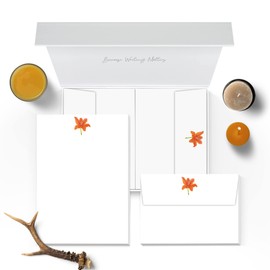 Me Loovely Orange Lily Letter Writing Paper and Envelopes Set Floral A5 Size Papers Luxury Stationery Supplies for School Home & Office | Christmas Gifts (Pack of 20)