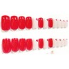 Raspberry Hearts Glossy Square Press-On Nails - 24 Pieces -