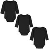 Biniduckling Baby Girls' Body 3-Pack Long-Sleeved Plain -