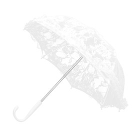 Ejoyous White Lace Parasol Umbrella Wedding Bridal Flowers Embroidery Umbrella Vintage Romantic Umbrella for Women Tea Party Decoration Photo Props Lady Costume (51241 bleach color)
