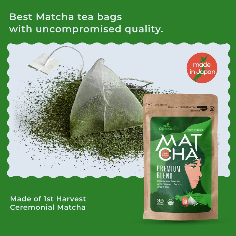 Organic Japanese Matcha Green Tea Bags - Ceremonial Grade Matcha